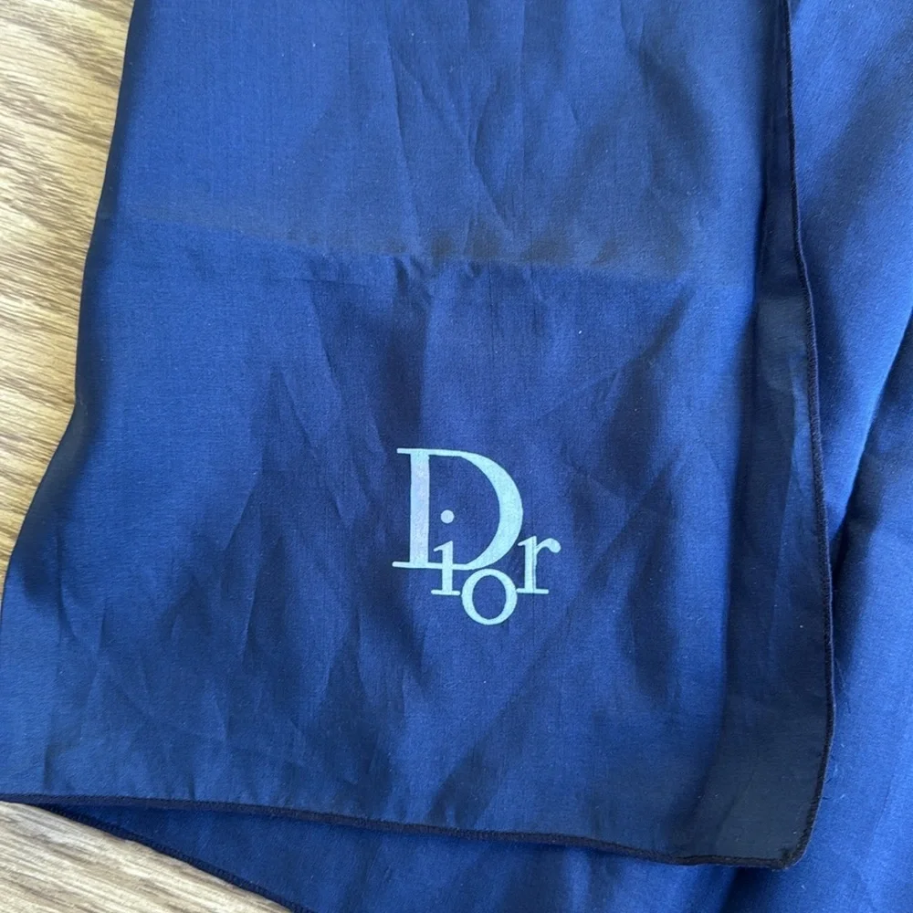 Dior Midnight Blue Handkerchief Scarf Pocket Square